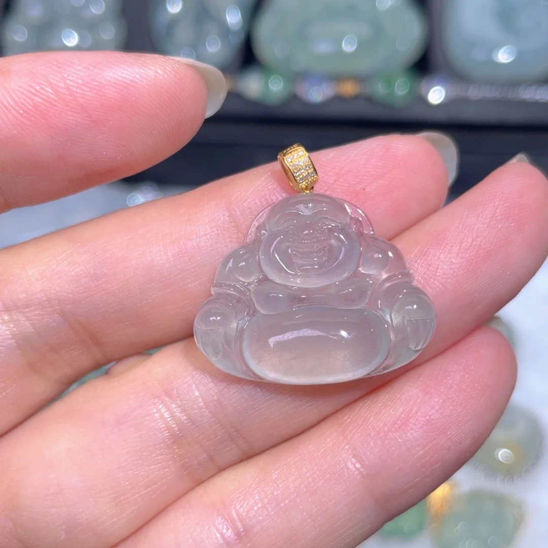 颈饰18K金镶嵌翡翠翡翠