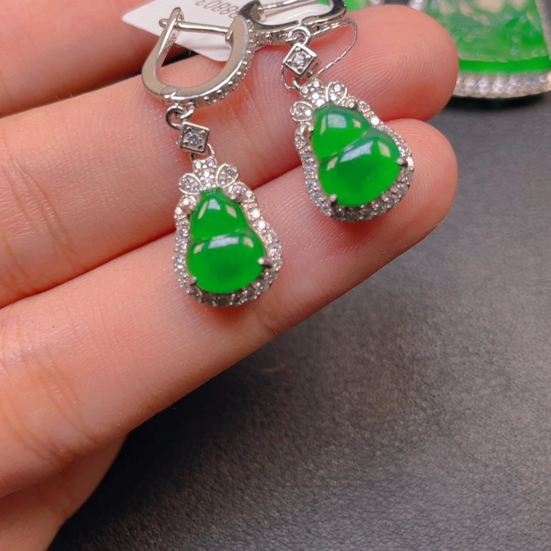 翡翠银S925镶嵌吊坠(不含链)