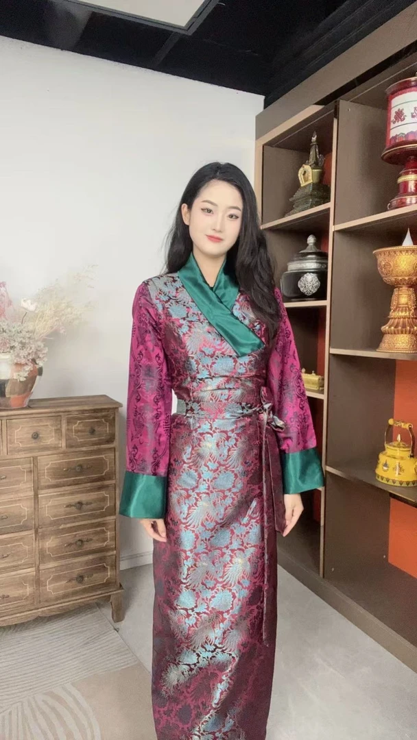 【格桑藏家】2024新款藏服藏装气质提花博拉裙民族风长裙（夏季福利）