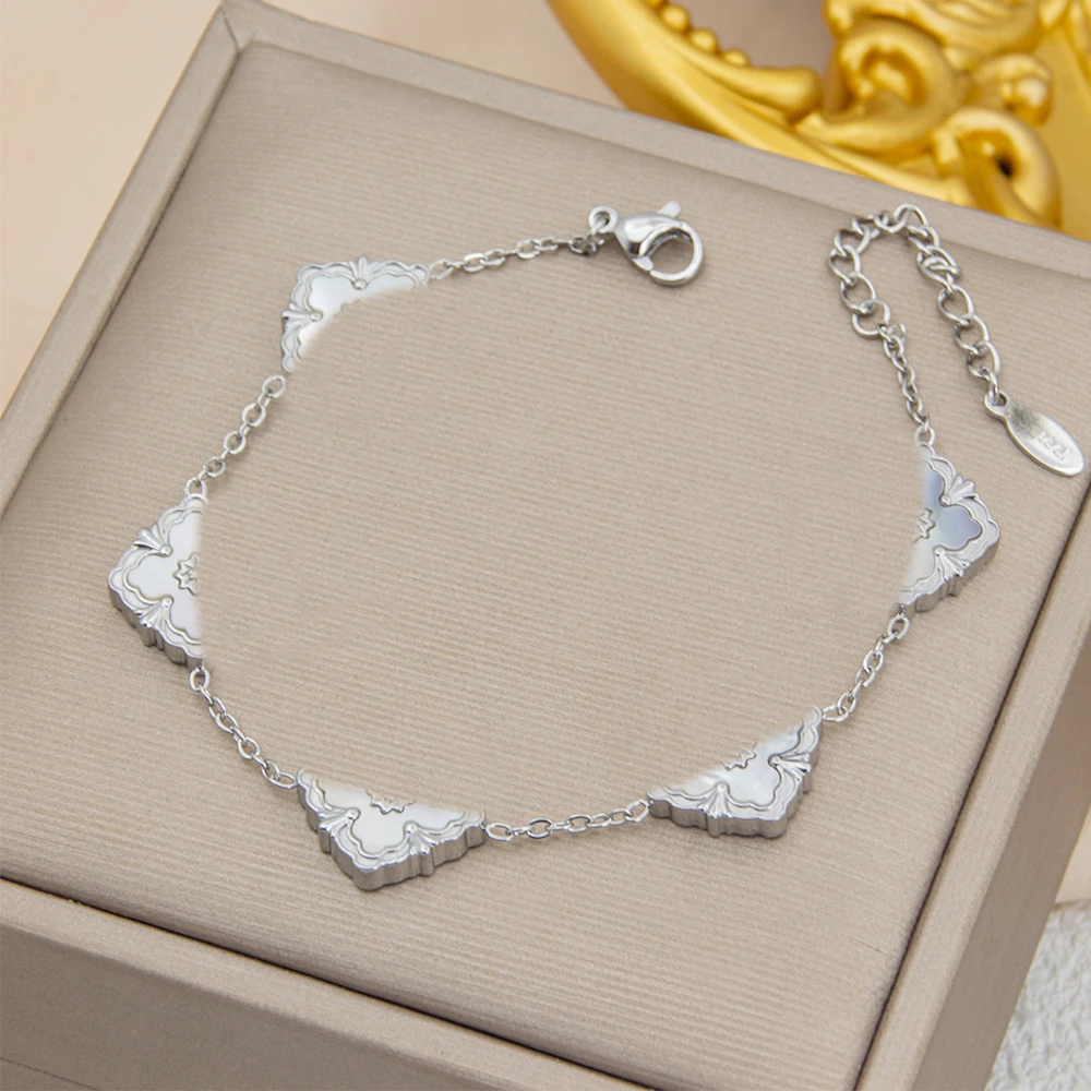 钛钢手链 【SUDANANA】国风古法浮雕四叶手链