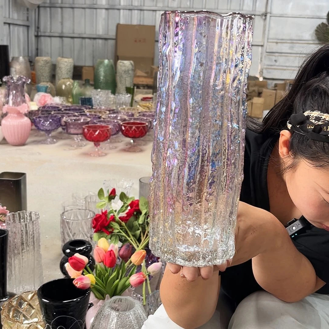 水晶花瓶炫彩冰川1025