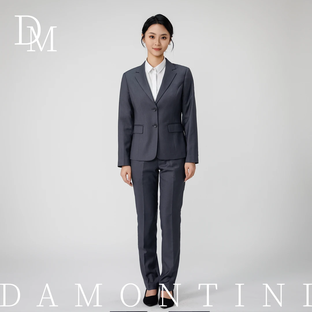 戴蒙蒂尼灰色西装女神范新款时尚商务休闲高级感女西服2025春秋款