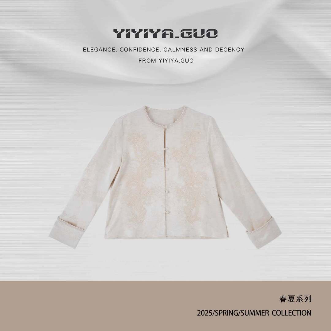 yiyiya.Guo艺艺吖【浪漫魔法】休闲时尚百搭刺绣圆领外套0624SS52