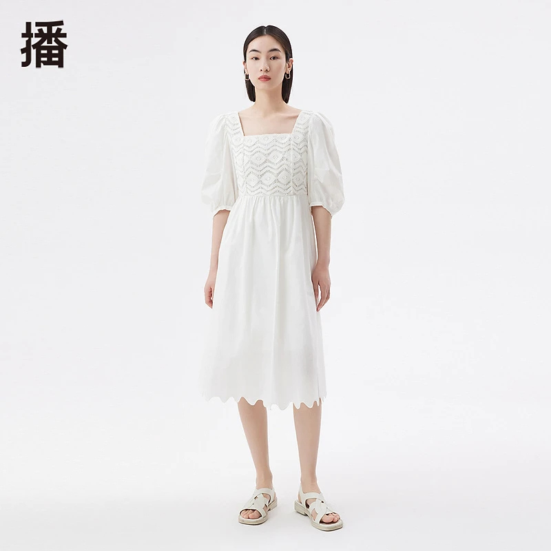 【直播专属】播夏拼接优雅通勤气质连衣裙DDQ2LD5043