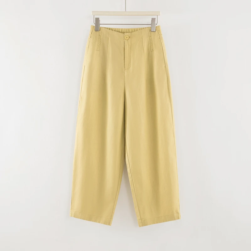 2025夏季网红薄款亚麻九分气球裤宽松凉爽优雅显瘦百搭休闲裤女款