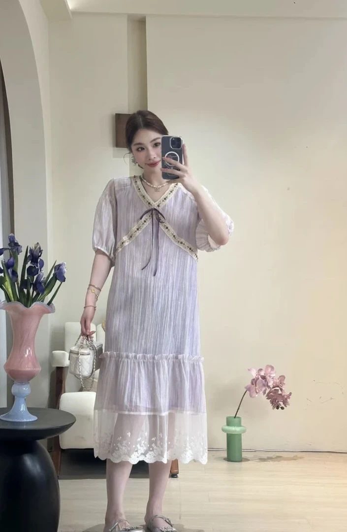 十一原创【奶糖少女】加长连衣裙波西米亚风显白气质微胖显瘦