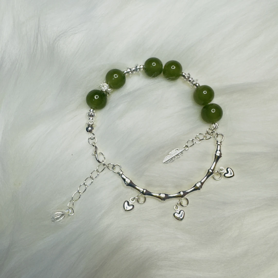 合金玻璃手镯 女手作单圈复古植物花卉手链手工小清新宫廷森系