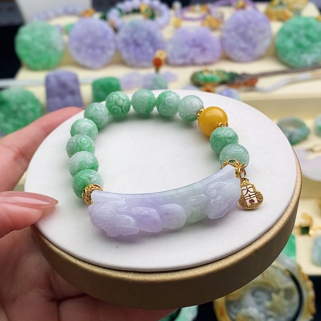 翡翠未镶嵌手镯手牌