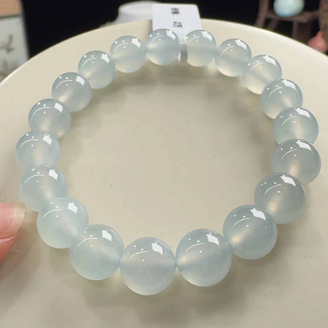 翡翠未镶嵌手链力推！！性价比！！冰川蓝果冻底单圈卡10mm