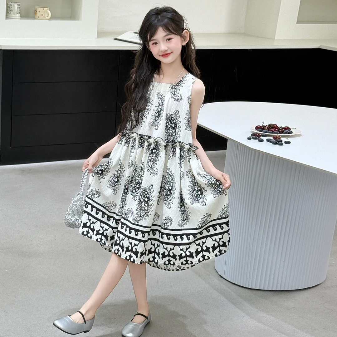 女童夏季连衣裙2025新款洋气儿童波西米亚风裙子中大童夏款公主裙