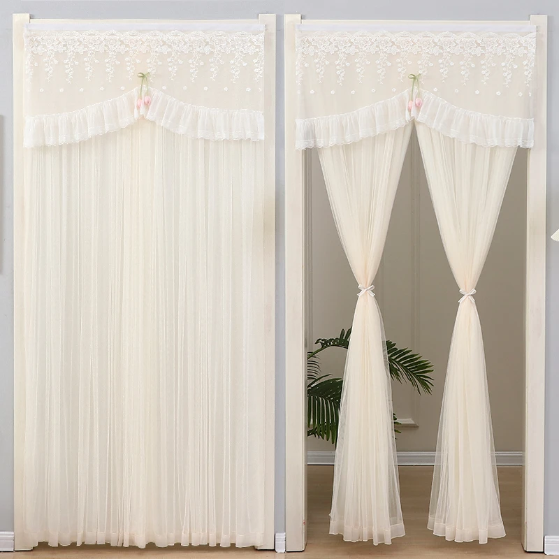 门帘隔断帘蕾丝纱帘高档防蚊隐私防窥遮挡帘法式卧室通用2025新款