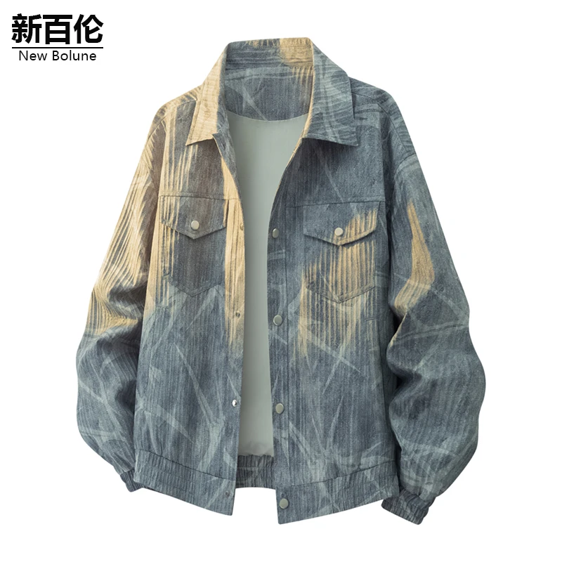 新百伦/NEW BOLUNE美式休闲夹克男秋季新款潮牌韩版立领帅气外套