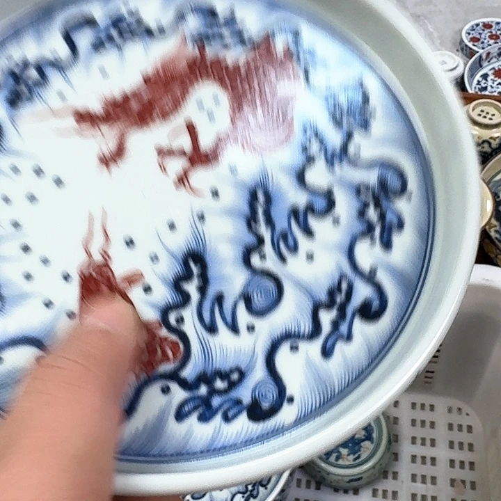 瓷片青花鱼化龙大壶乘景德镇