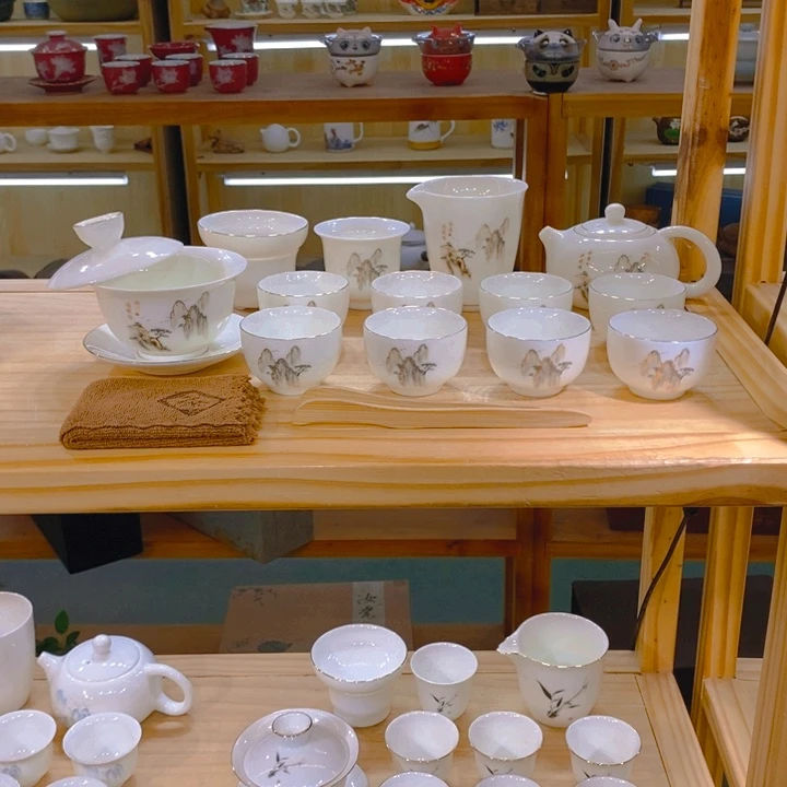 【不止】羊脂玉瓷茶具套装