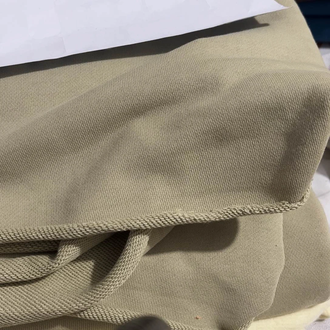 豆绿色纯棉毛圈1.7×2米长带螺纹