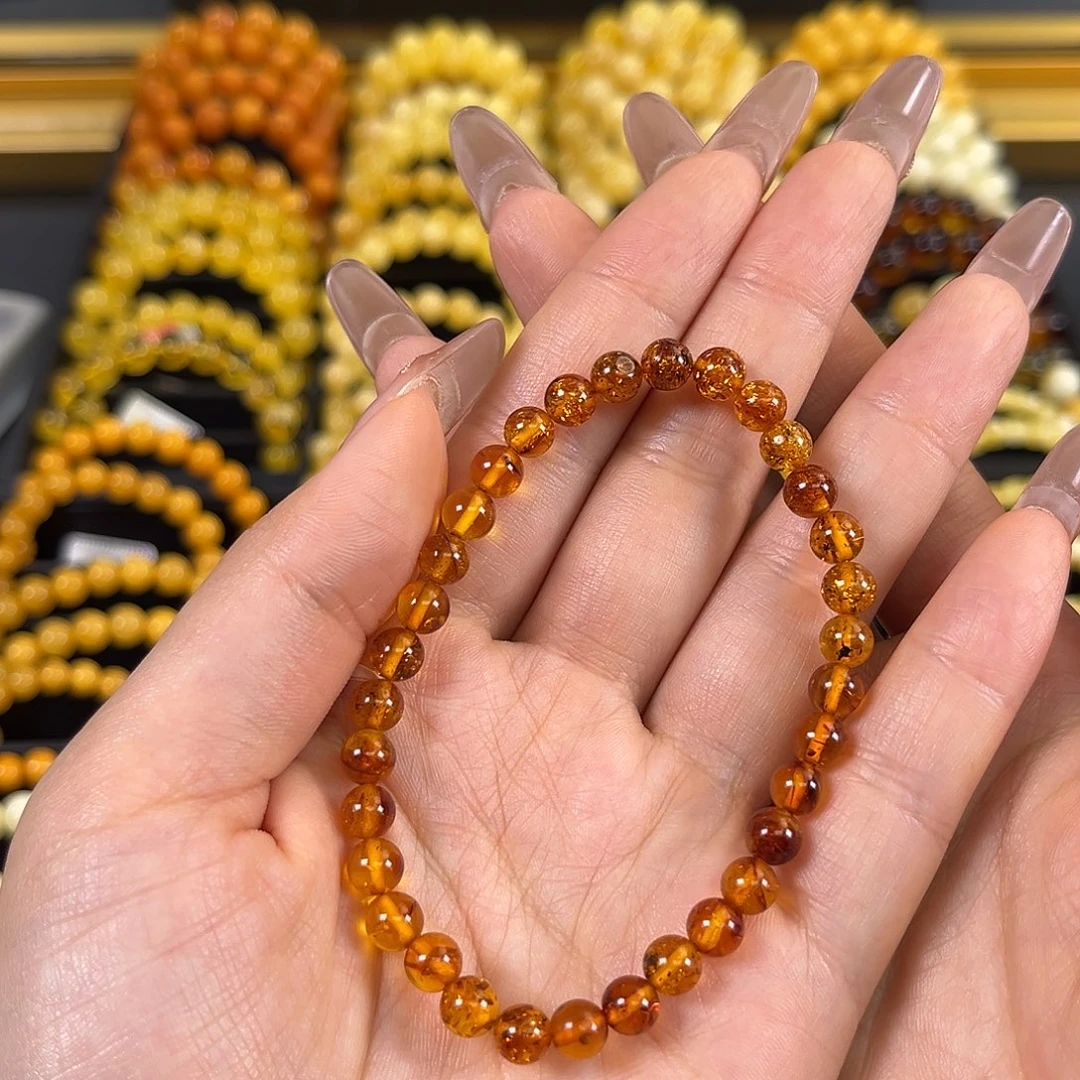 未镶嵌琥珀裸石金沙花珀