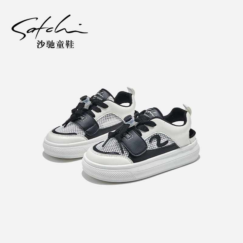沙驰童鞋女童运动鞋透气运动鞋夏款儿童镂空框子23058