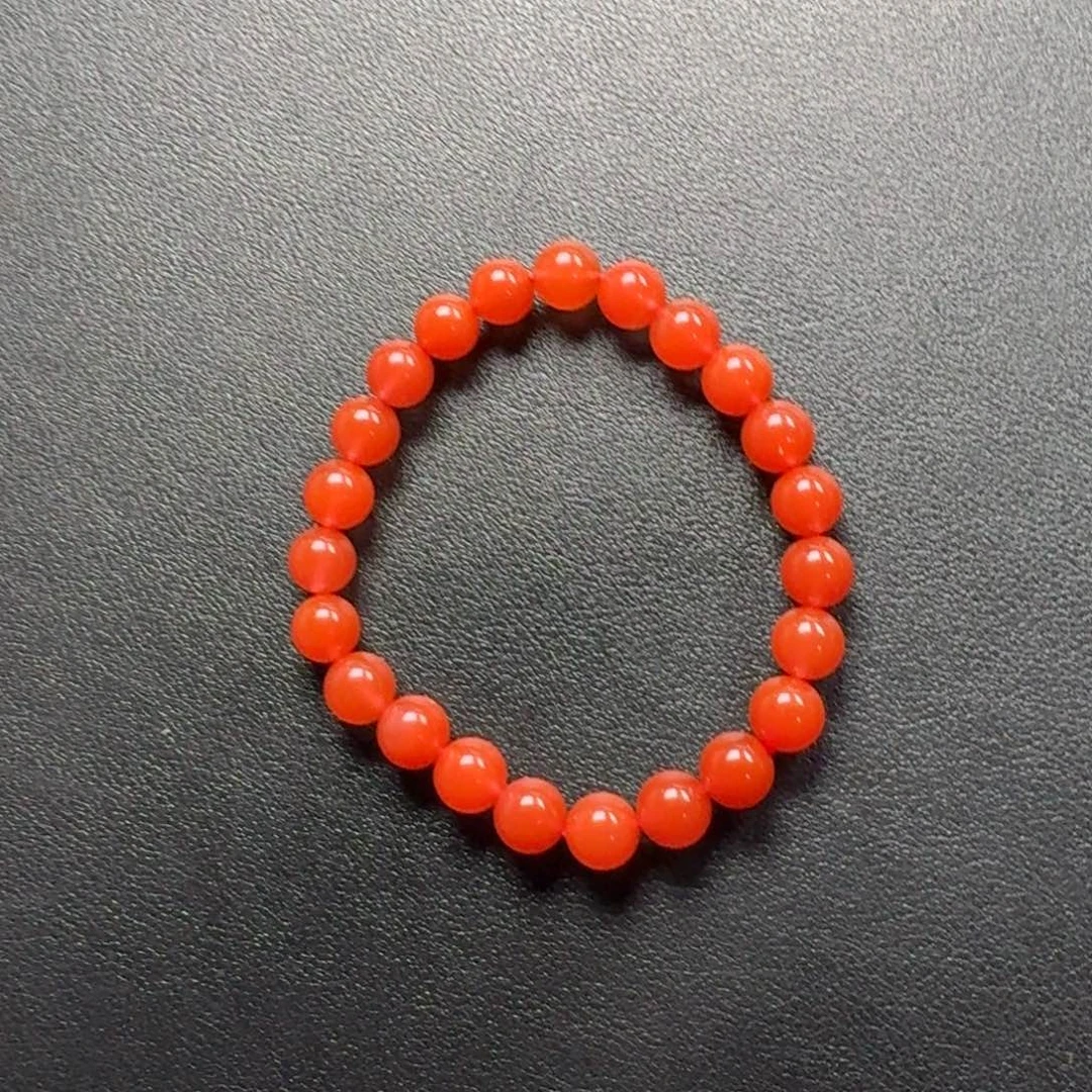 南红玛瑙未镶嵌圆珠手串8+