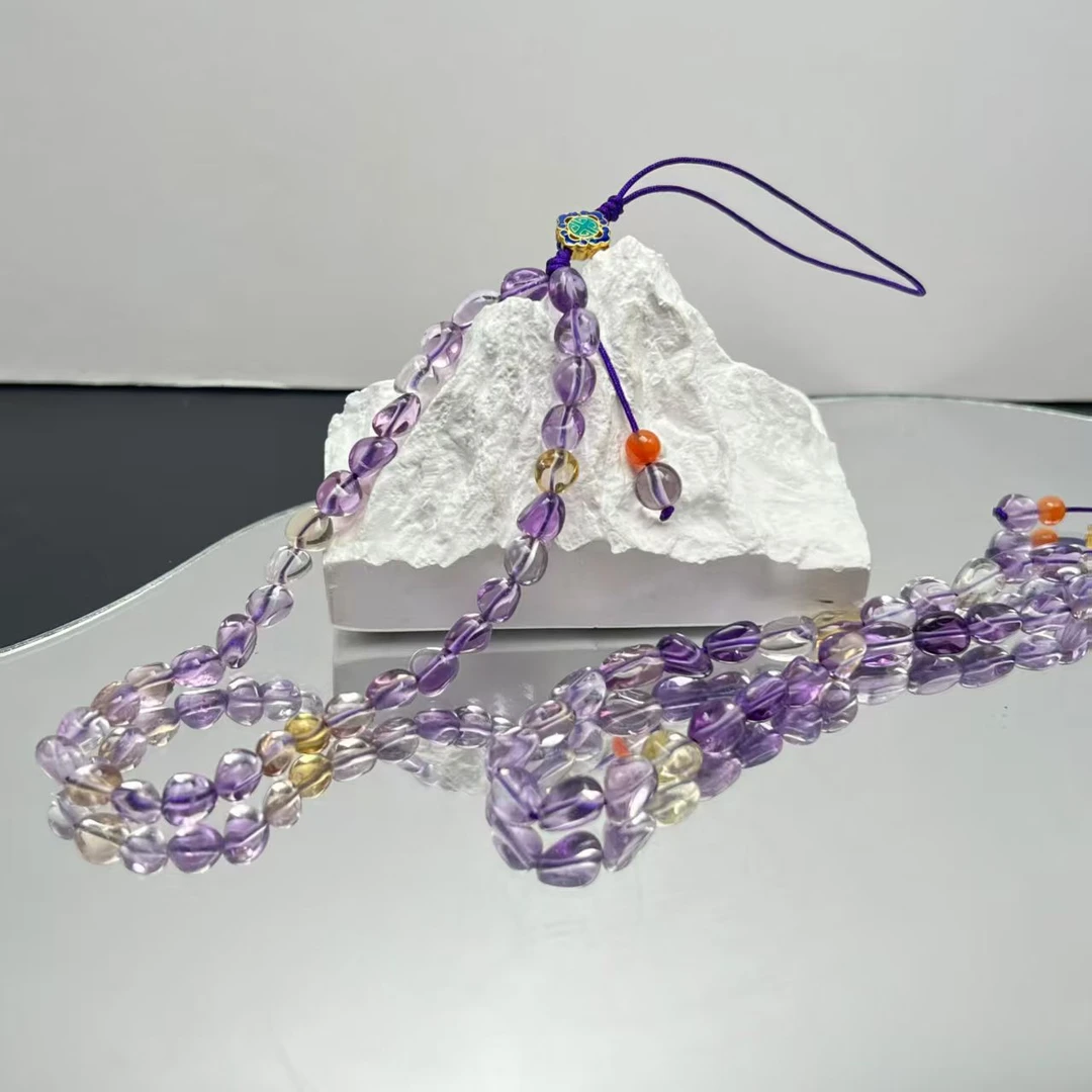 【北野珠宝】天然紫水晶随形手机挂-B184H-55-多样性发一