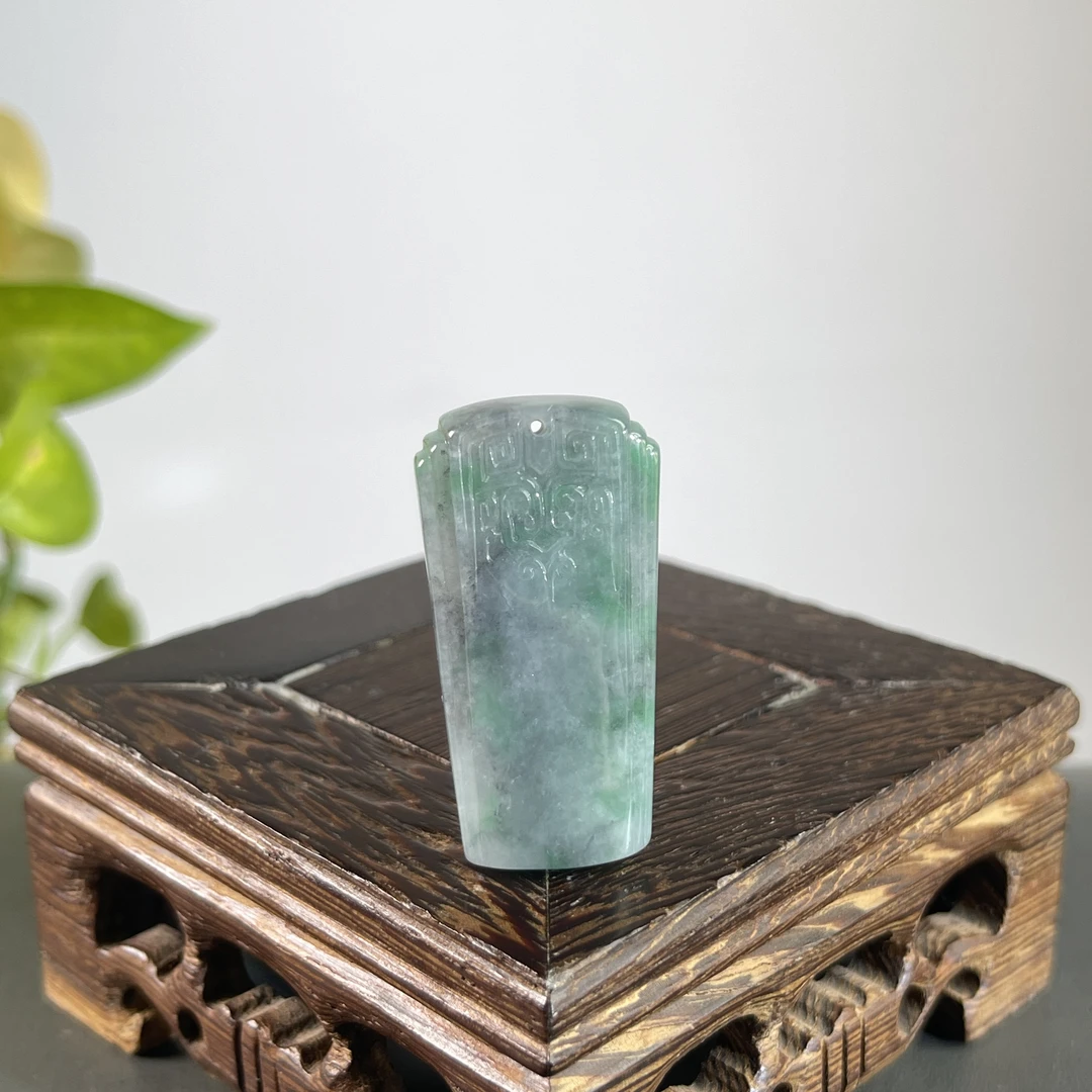 JTA22-40  天然缅甸A货翡翠  仿古牌