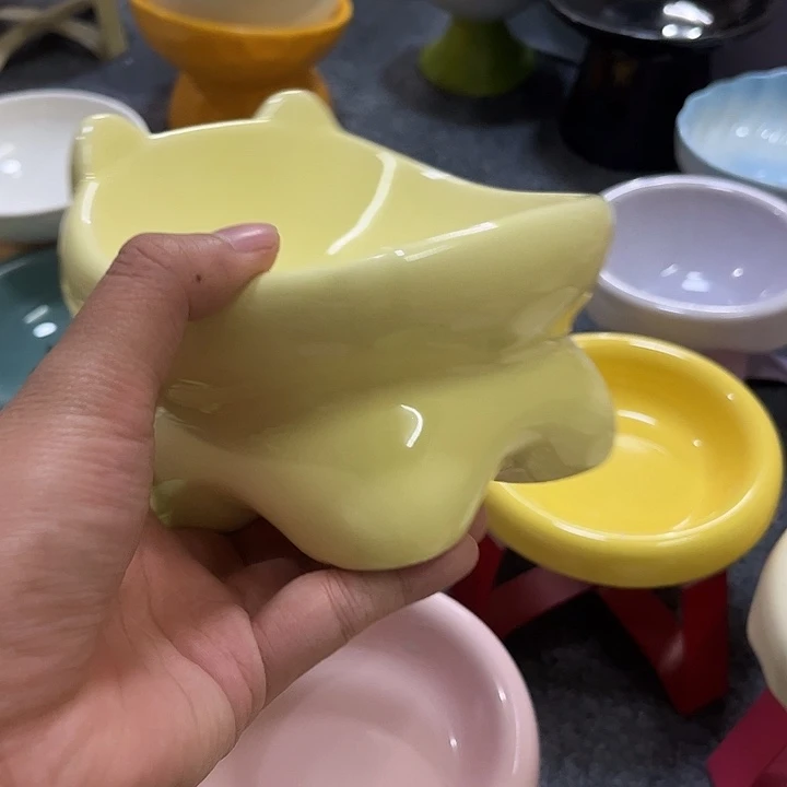 陶陶瓷小猫黄色孤品微瑕