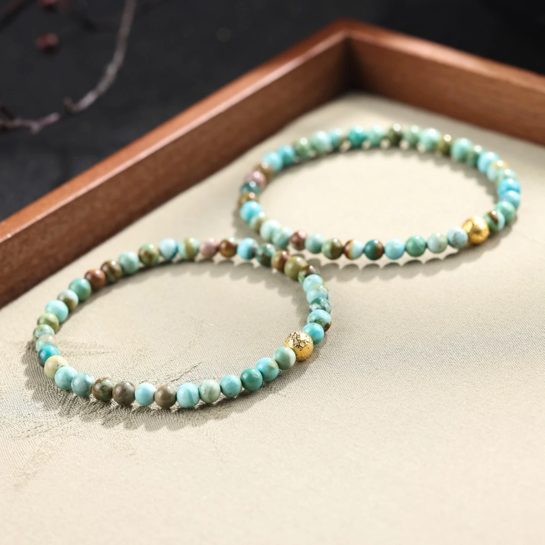 【举石臻选】TA1126-1000-26绿松石手串18k（一件/多样性发/约4mm+）v