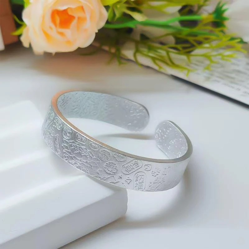 足银手镯 【A13】999.9银气质如意款带礼盒