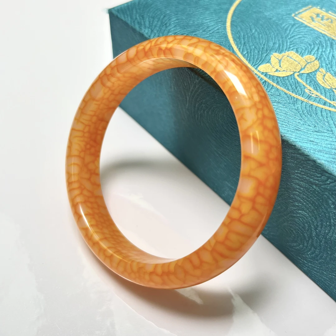 盛世典藏天然皇金血瞳玉石手镯 136-多样性发货