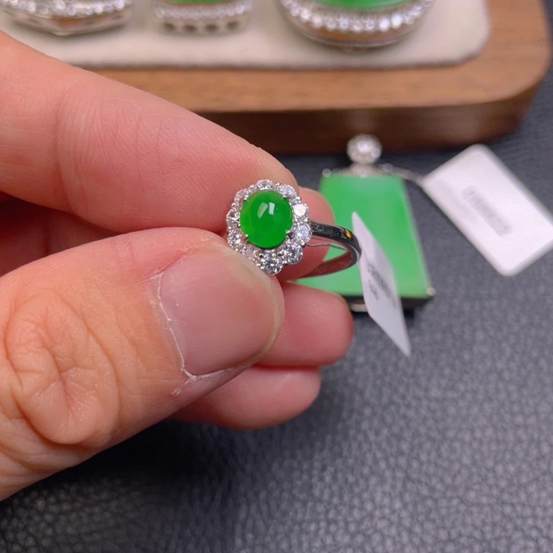 翡翠银S925镶嵌吊坠(不含链)