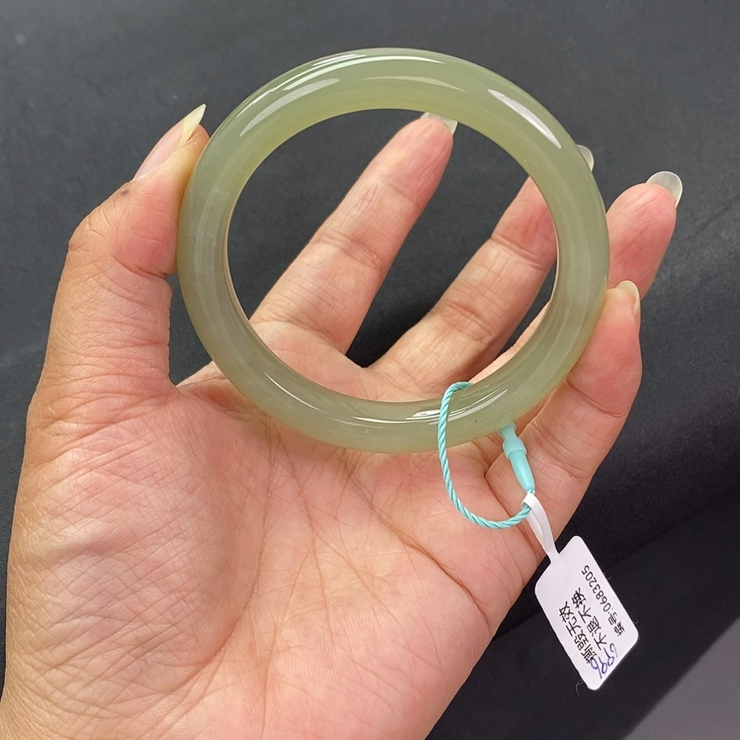 和田玉未镶嵌珠宝奇石和田玉手镯54.55