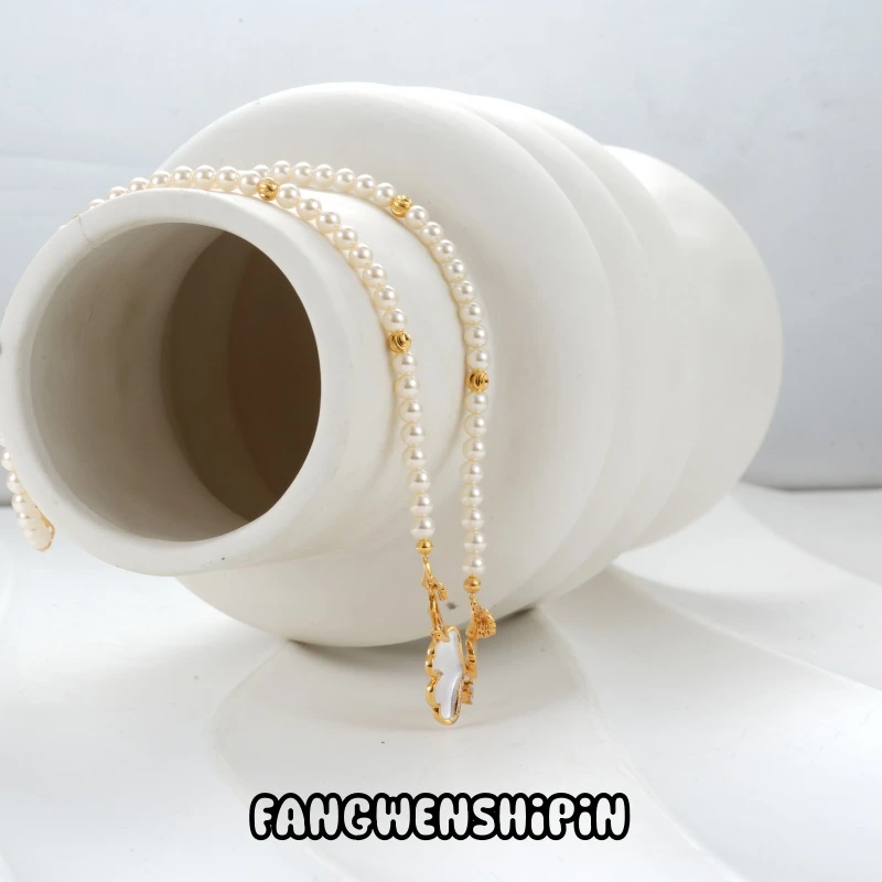铜合金仿珍珠项链 【镀K金】3698（46+6cm）