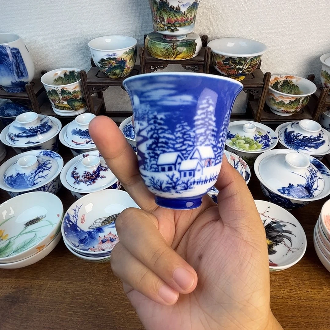 忠意堂釉下彩雪景微瑕不退