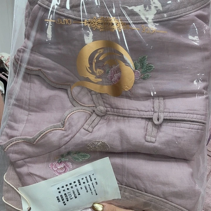 5329粉紫色棉马甲