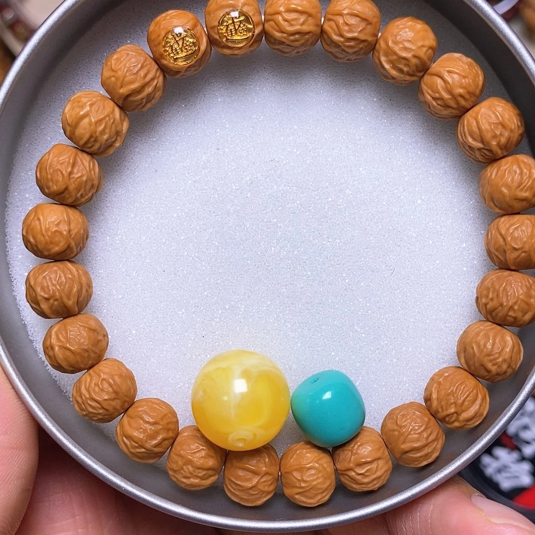 猴头核桃手串双标狂暴毒液尺寸10左右+配饰