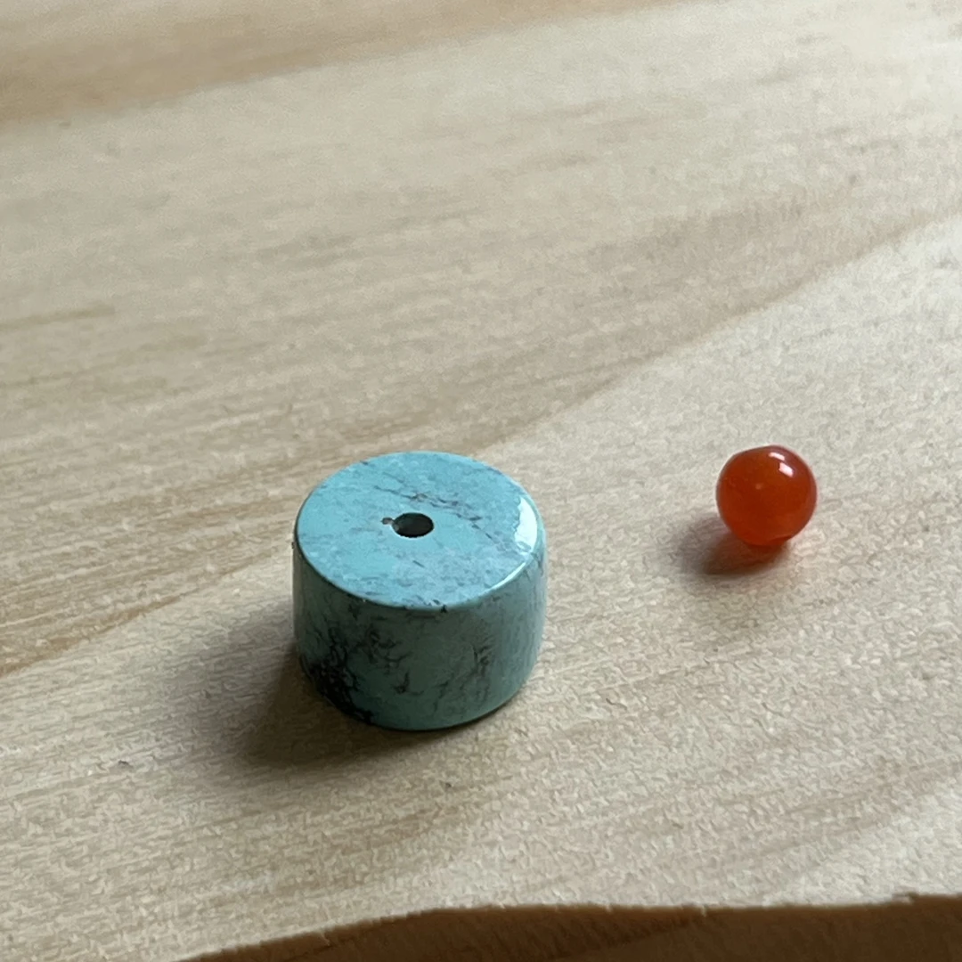 176原矿无优化绿松石直切墩子10.2×6.8mm保真原矿正品配串百搭