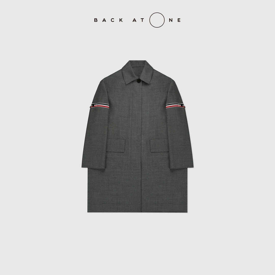 BACKATONE“牛津礼遇” 定制羊毛色织带英伦风衣外套 BFF-1BD067E-K