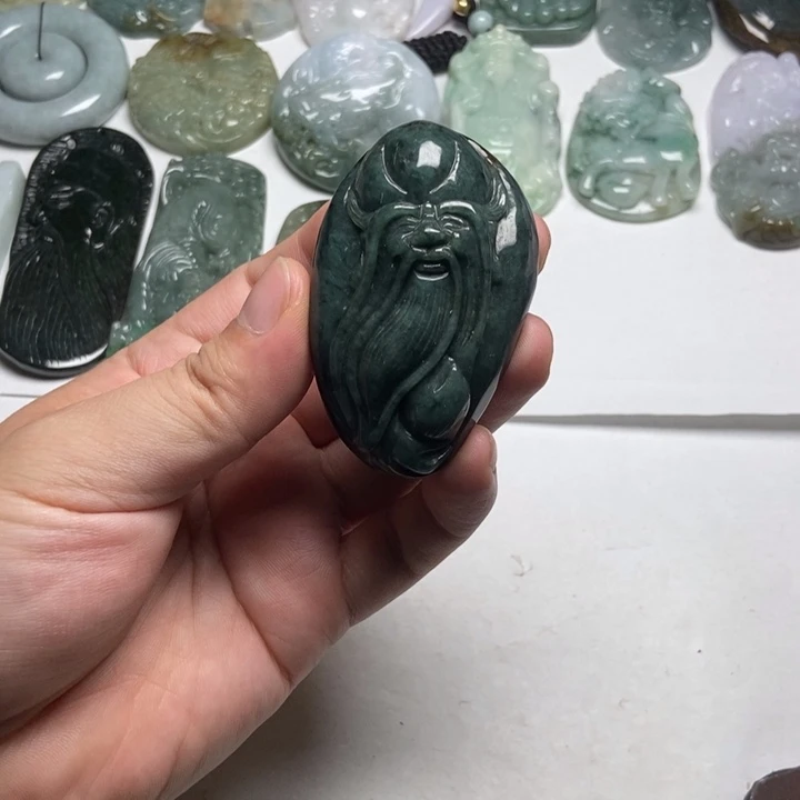 翡翠未镶嵌颈饰寿星26