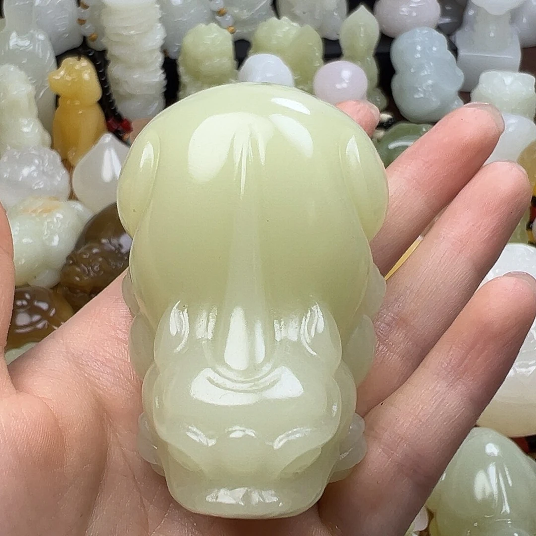 石材宽嘴巴手把貔貅