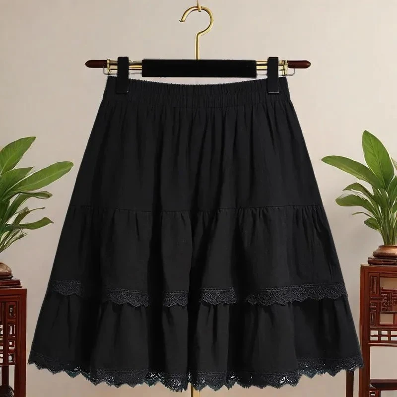 夏季半身裙女显瘦短裙高腰a字蓬蓬裙防走光半裙褶皱裙子超火裤裙