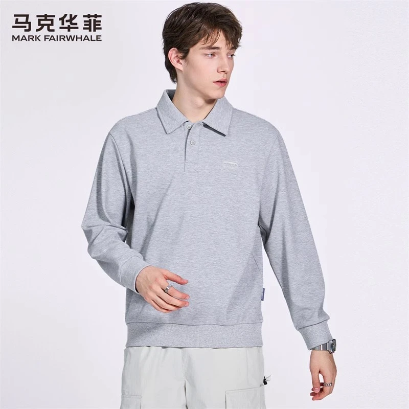 【易打理】马克华菲长袖POLO衫男装2025秋季新款潮流翻领休闲T恤