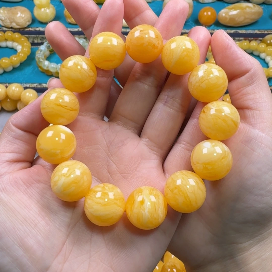 琥珀未镶嵌手链同料