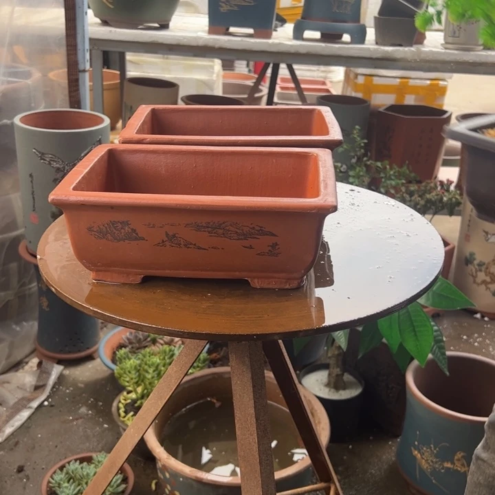 宜兴紫砂花盆26+26红马槽