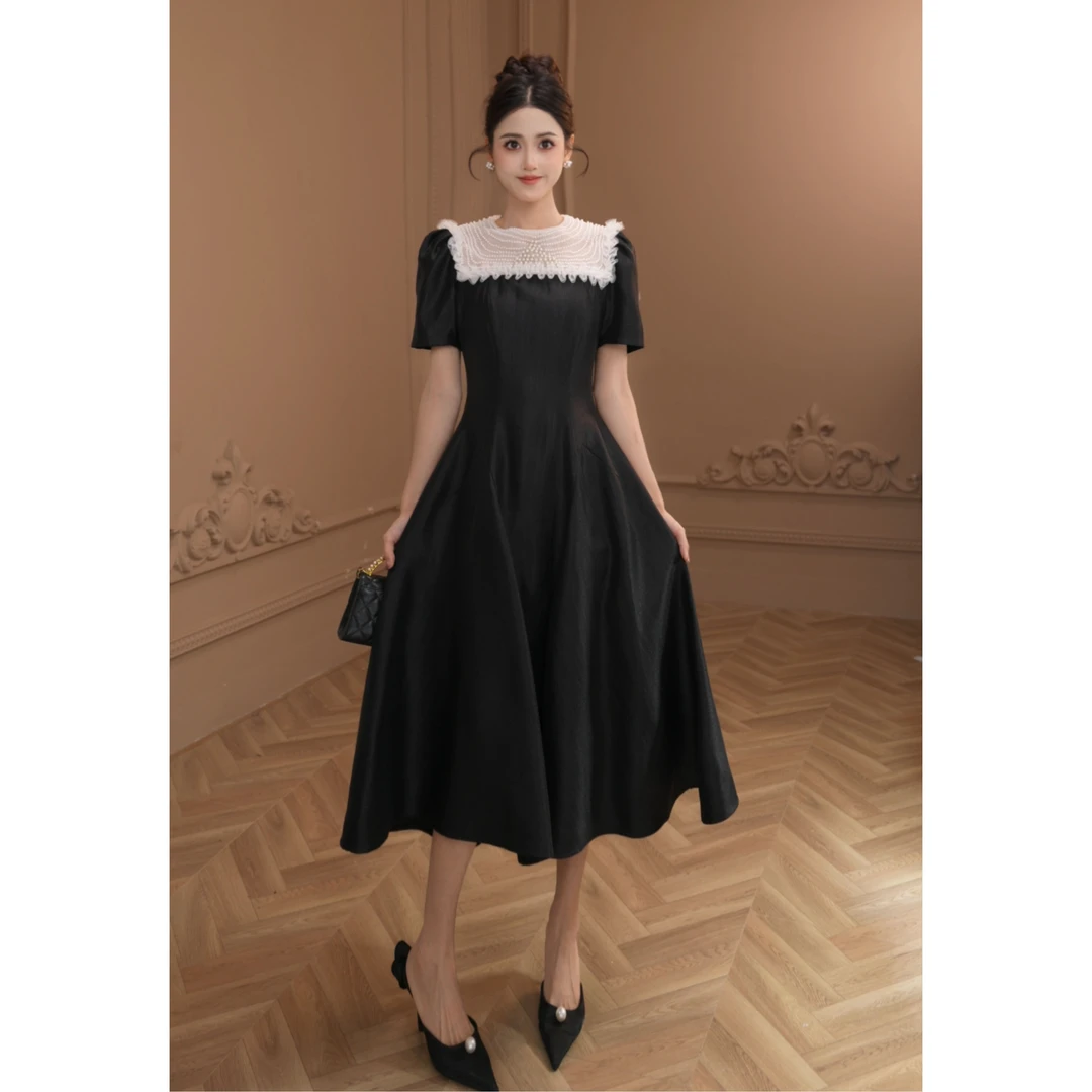 【柒老板定制】新款时尚显瘦法式性感气质名媛连衣裙21730