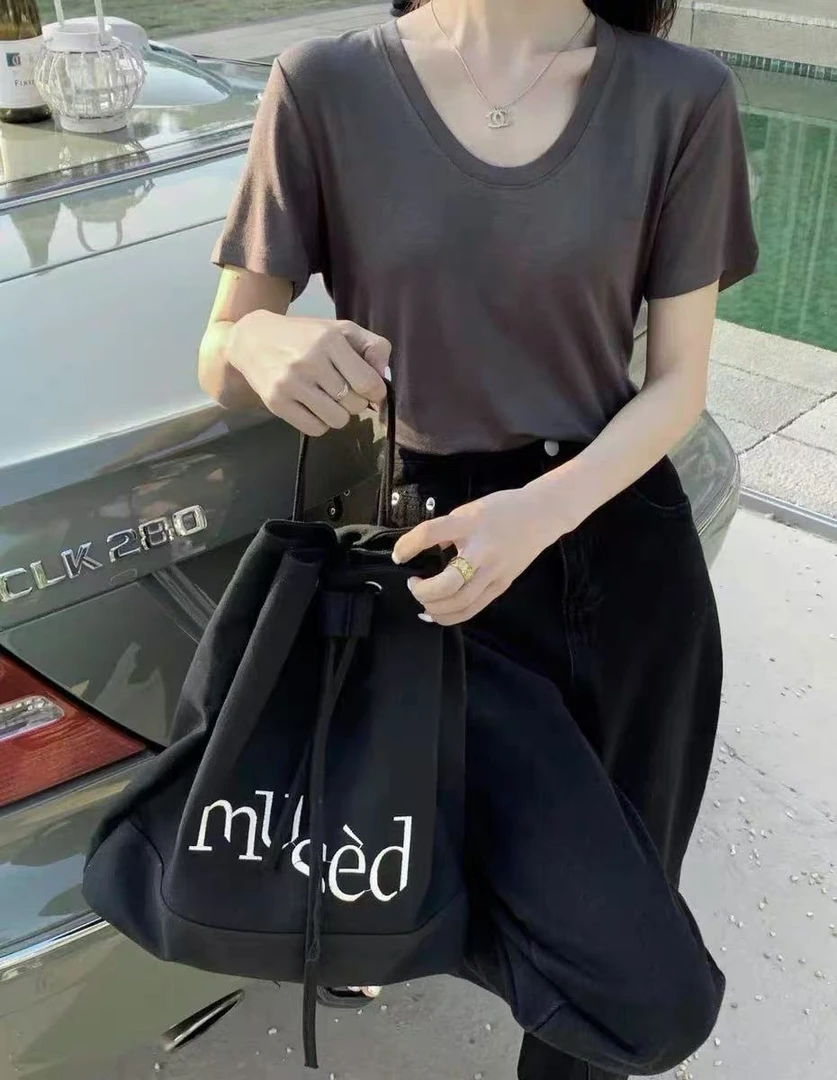 【P•T意法-画树】NN1023新款时尚T恤圆领纯色简约百搭