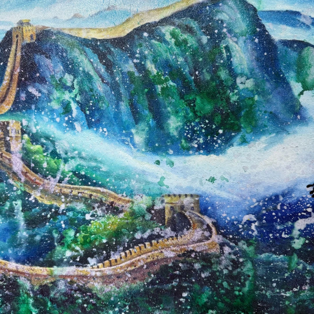 赵燮-83*37-尺寸-油画作品-万里长城