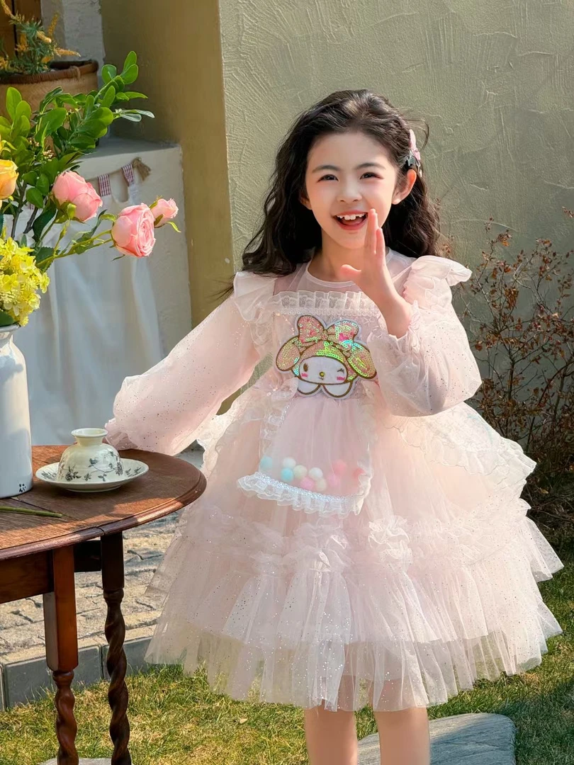 【7001】2025春季新款女童公主裙蓬蓬裙婚礼生日钢琴演出连衣裙