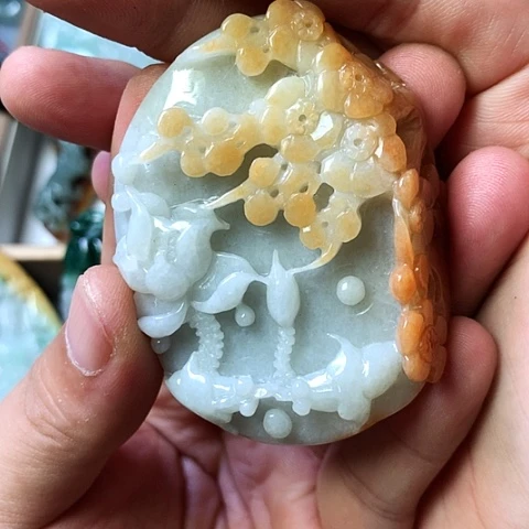 颈饰未镶嵌翡翠福豆豆珠宝翡翠颈饰