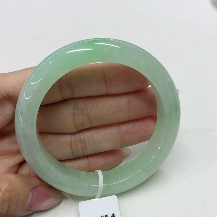 翡翠未镶嵌手镯缅甸翡翠手镯55.6