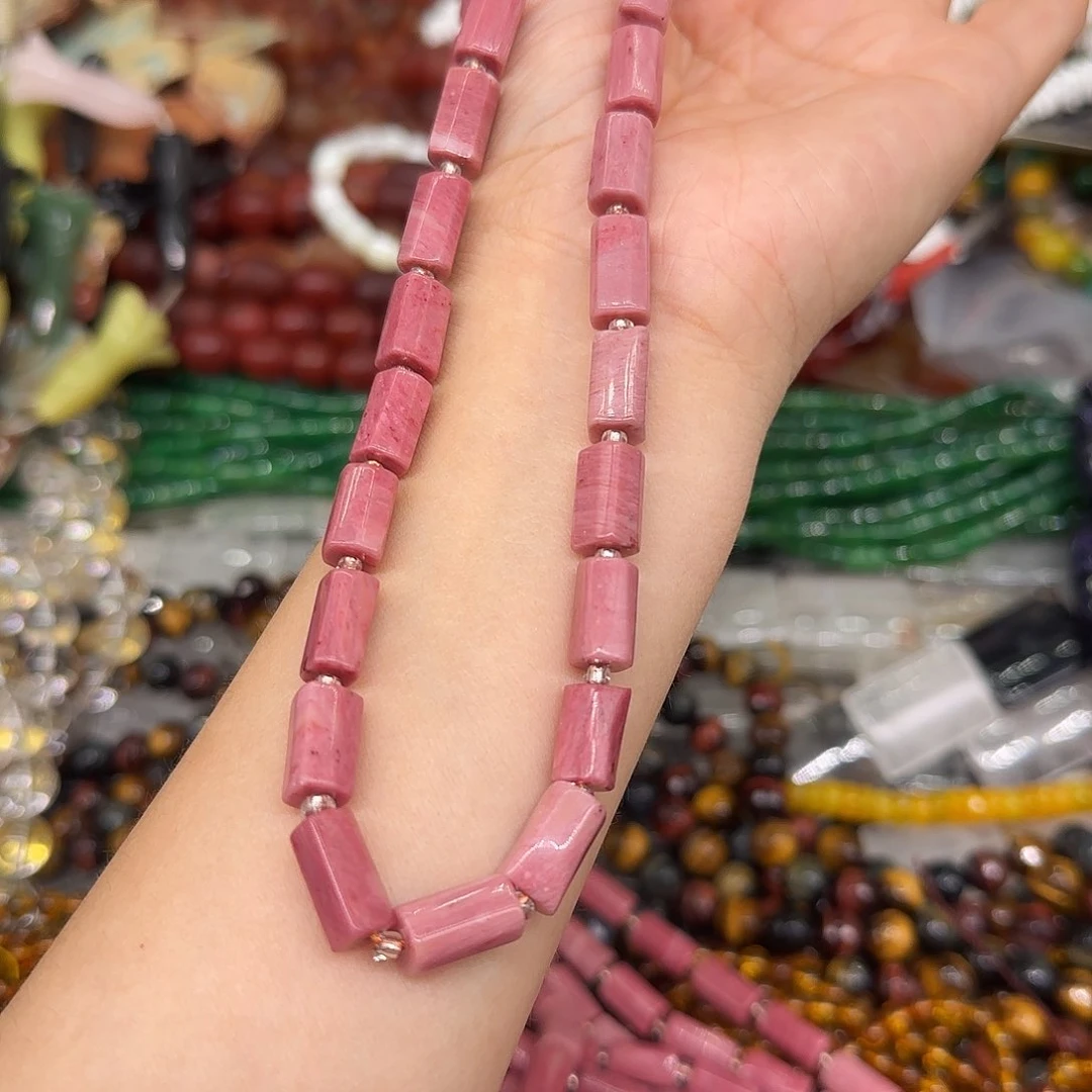 玛瑙/玉髓合金珠宝半成品红木纹6mm一条