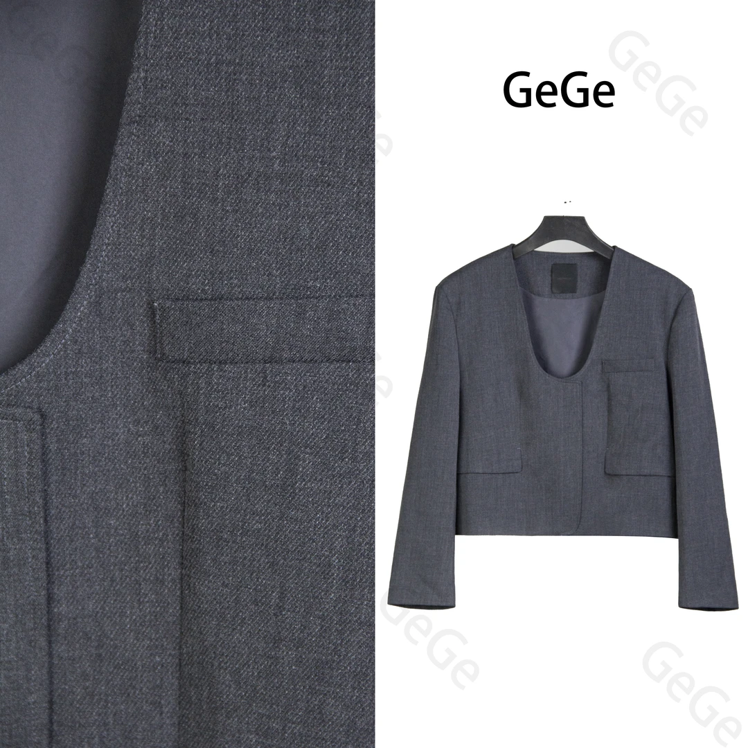 【格格专属】WEIPENG短款V领西装套头上装5Q08WS83504